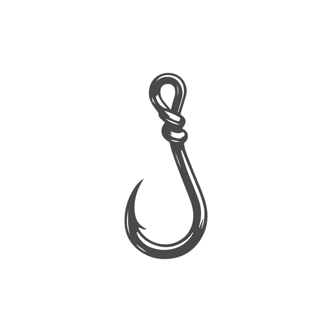 Vintage Fishing Hook Design Illustration preview image.