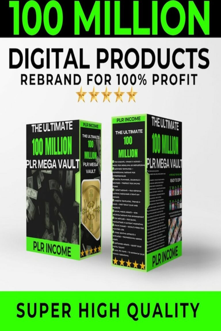 100 Million Digital Products Vault | MRR PLR Resell Rights | AI ...