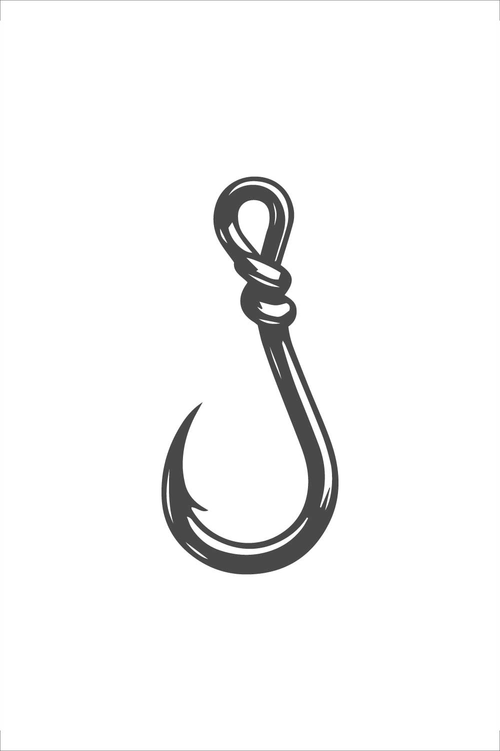 Vintage Fishing Hook Design Illustration pinterest preview image.