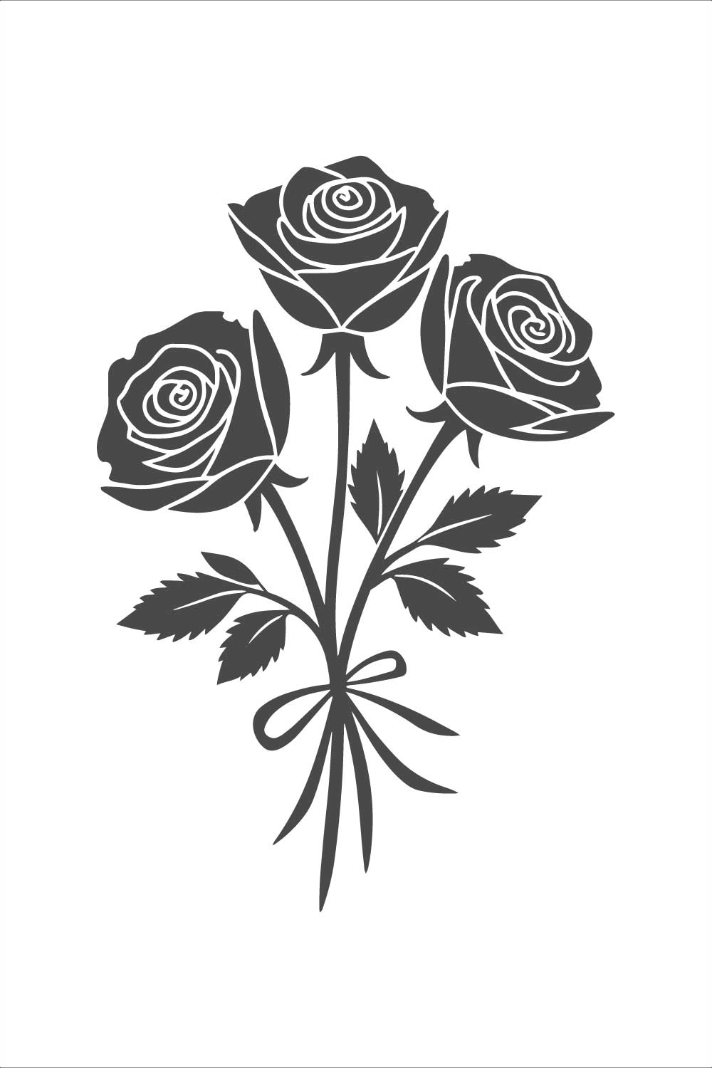 Elegant Bouquet of Roses Illustration pinterest preview image.