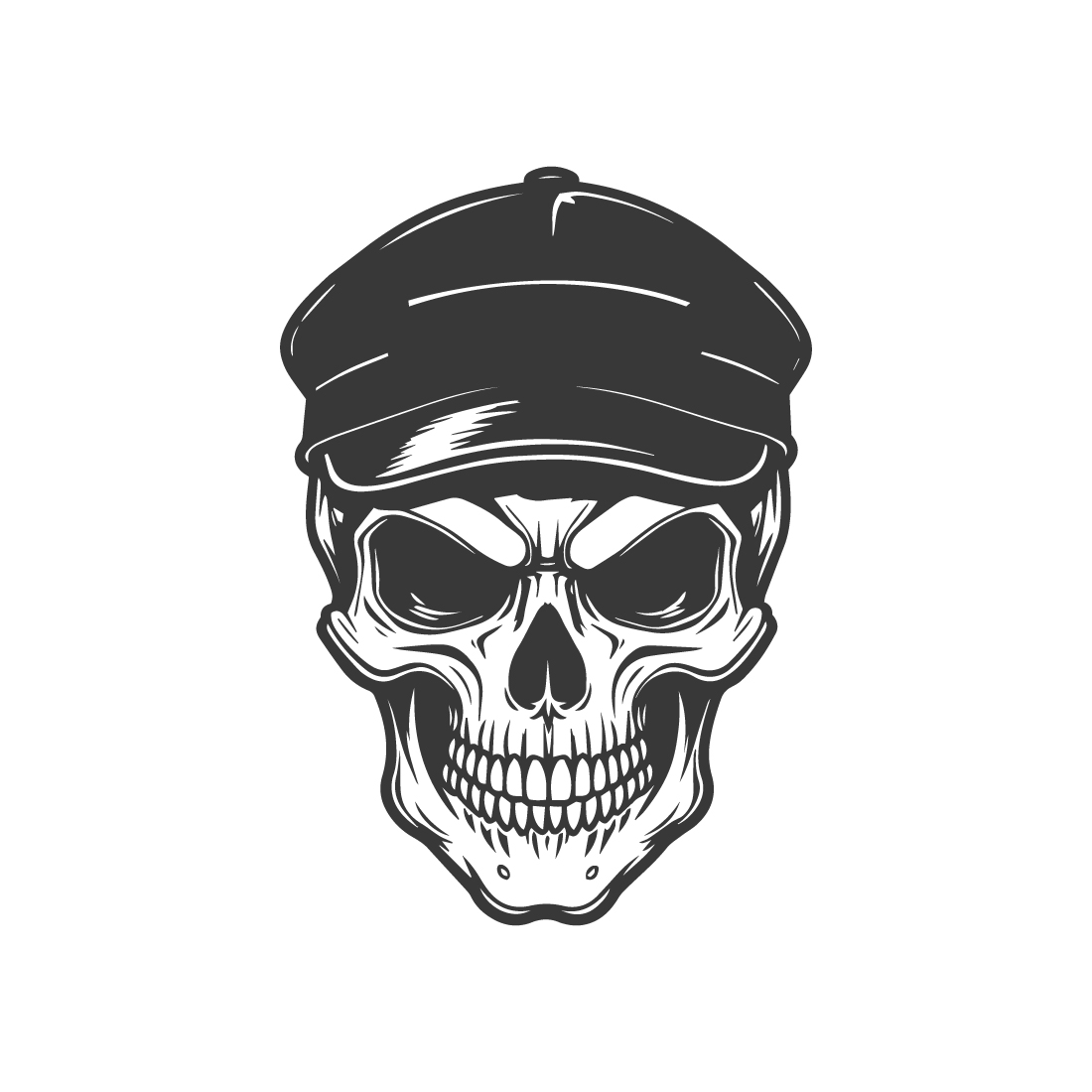 Skull with Hat Vintage Illustration cover image.