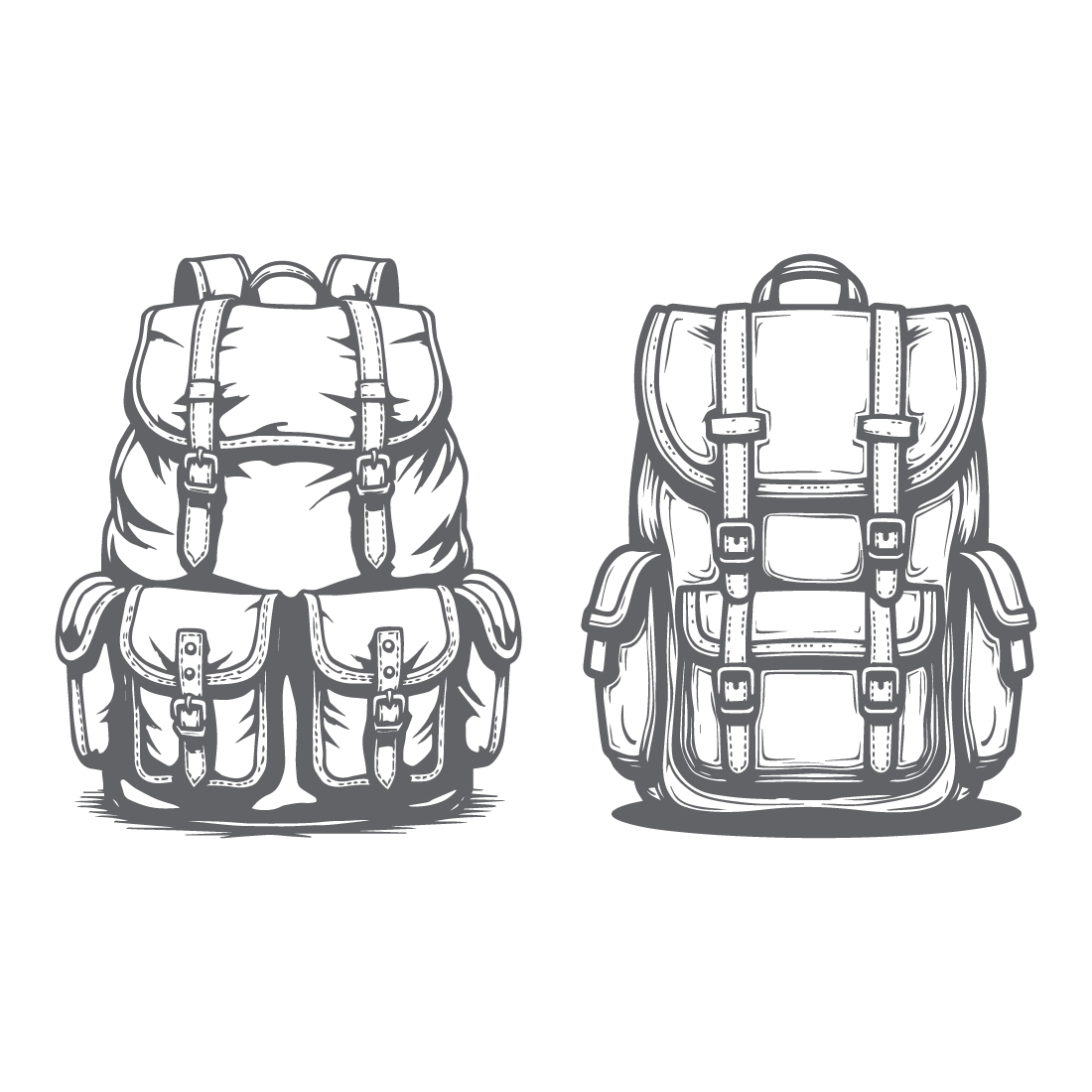 Vintage Backpack Illustrations for Outdoor Adventures cover image.