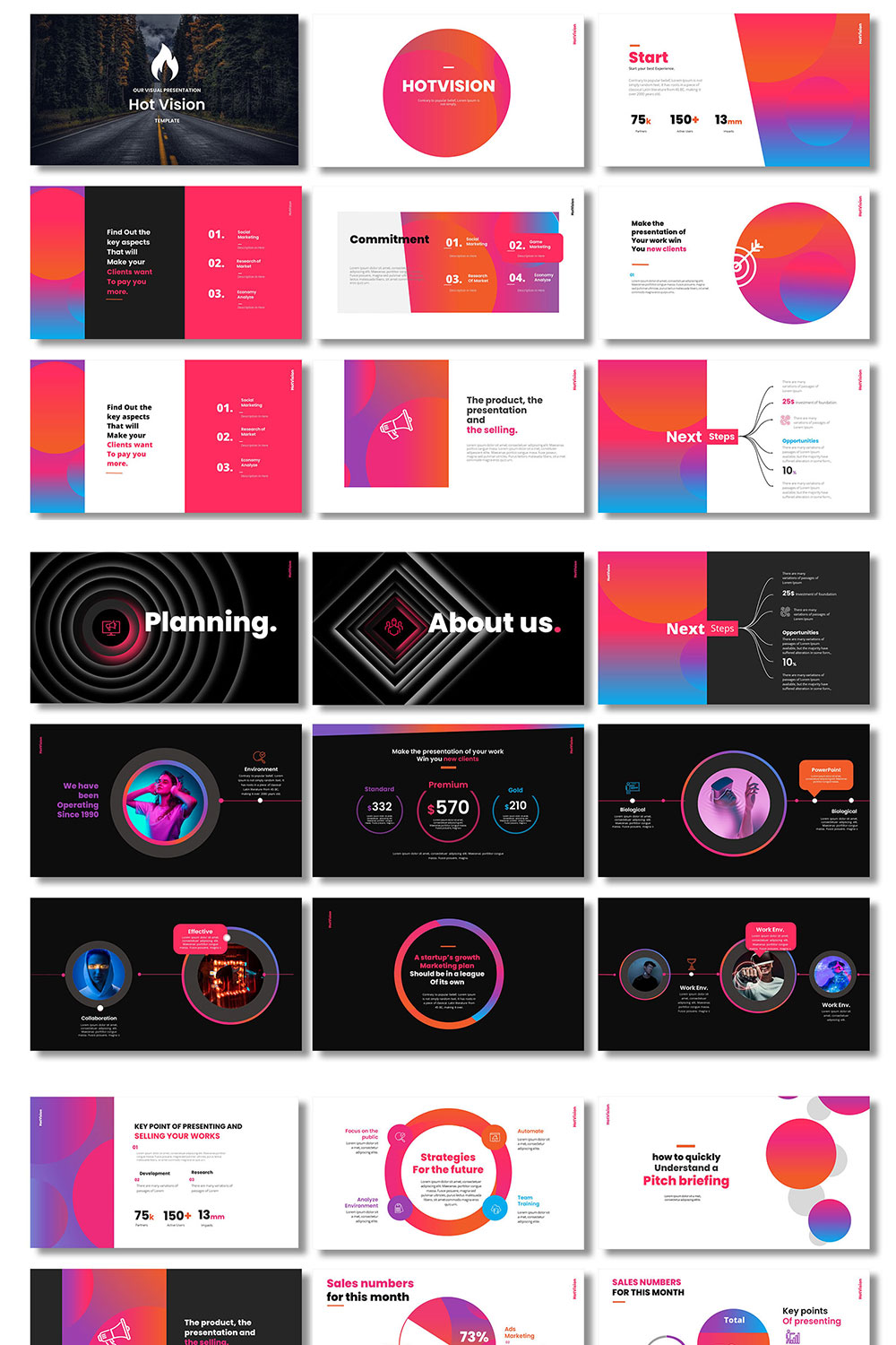 Hot- Vision Business Bundle Template pinterest preview image.
