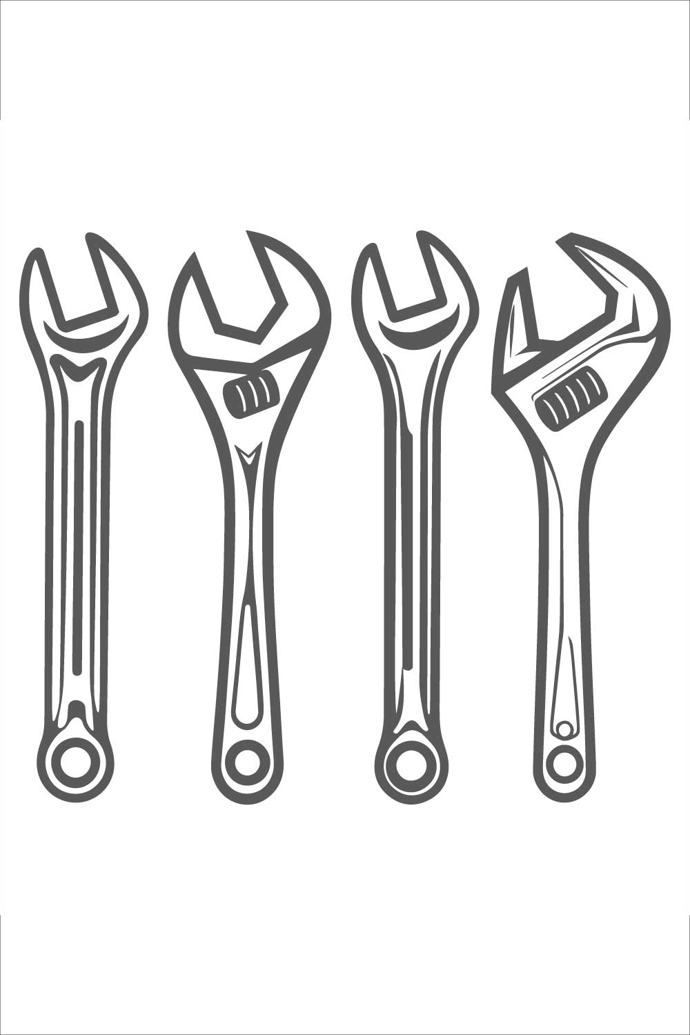Illustration of mechanic tools pinterest preview image.