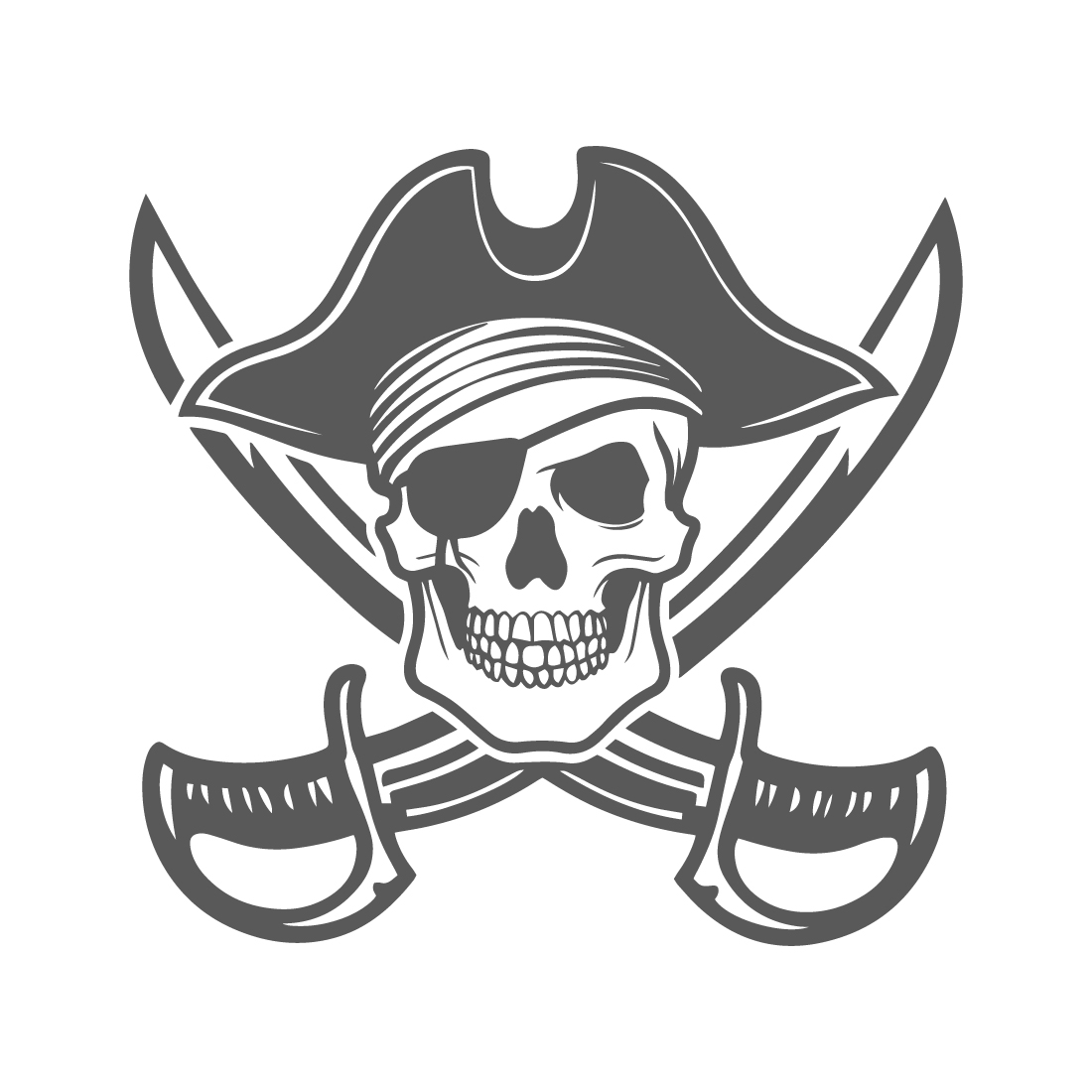 Pirate Skull with crossed sword preview image.
