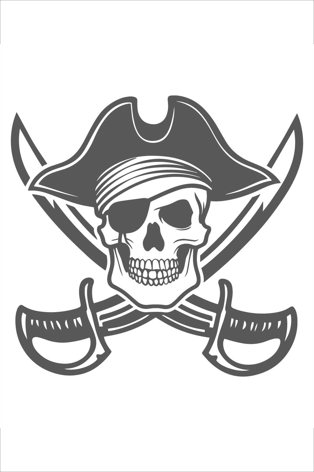 Pirate Skull with crossed sword pinterest preview image.