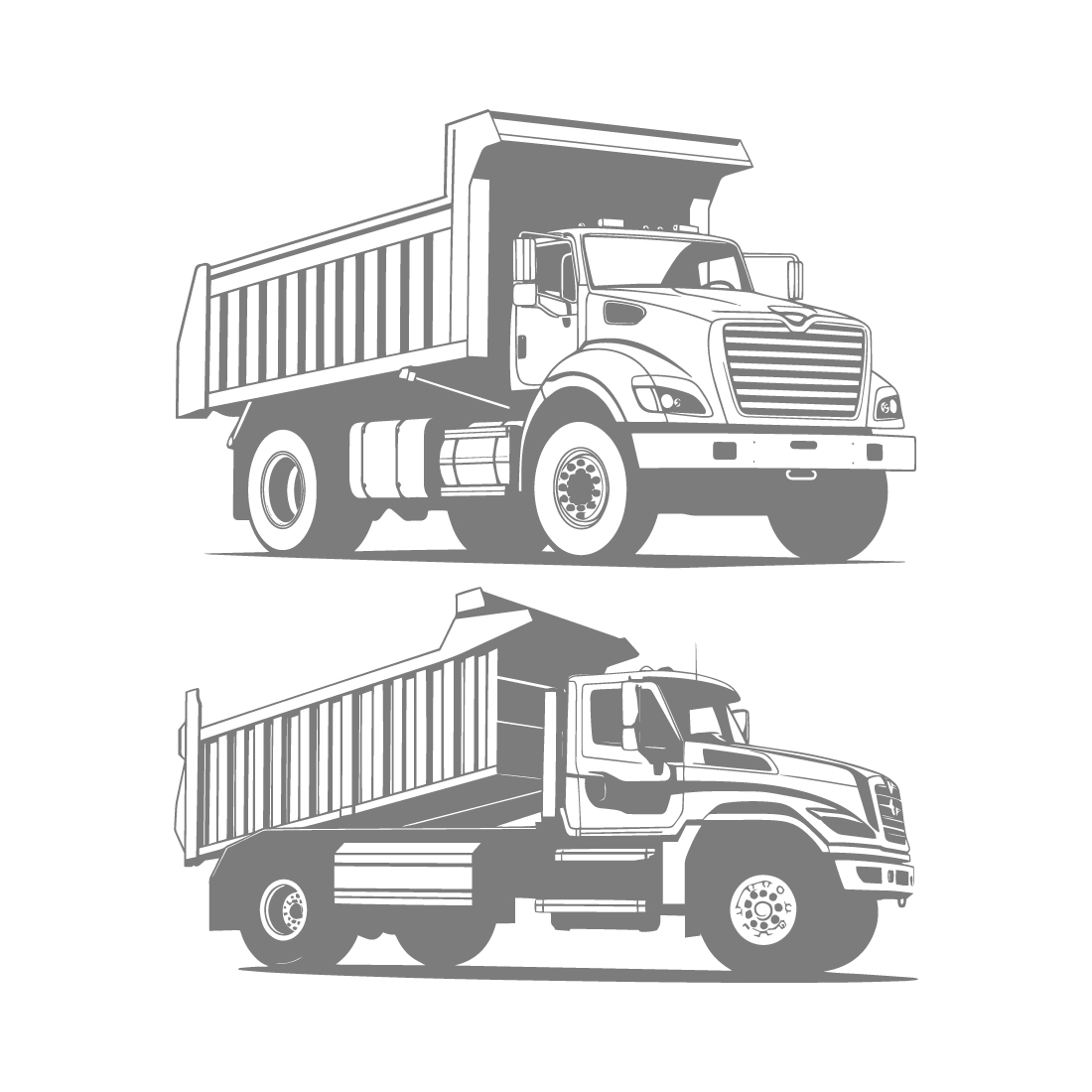Set of Dump Truck Illustration preview image.