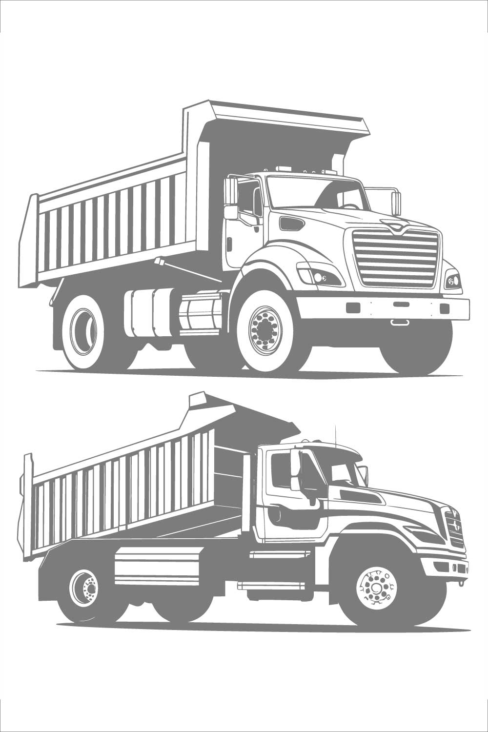 Set of Dump Truck Illustration pinterest preview image.