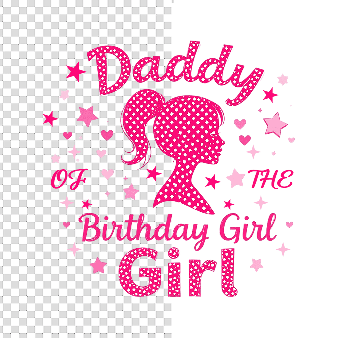 Daddy of the Birthday Girl T-Shirt Design preview image.