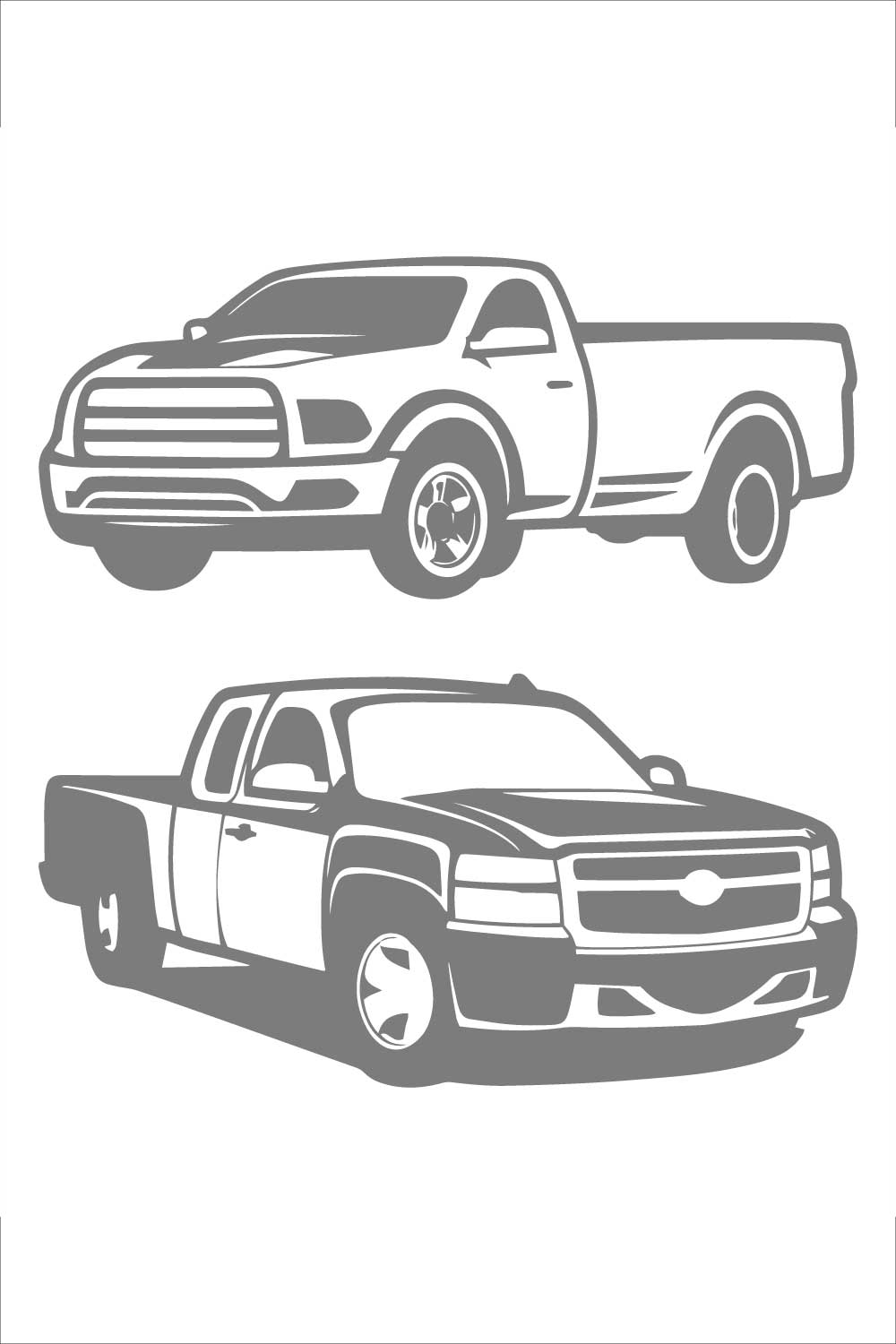 Set of Pick Truck Illustration pinterest preview image.