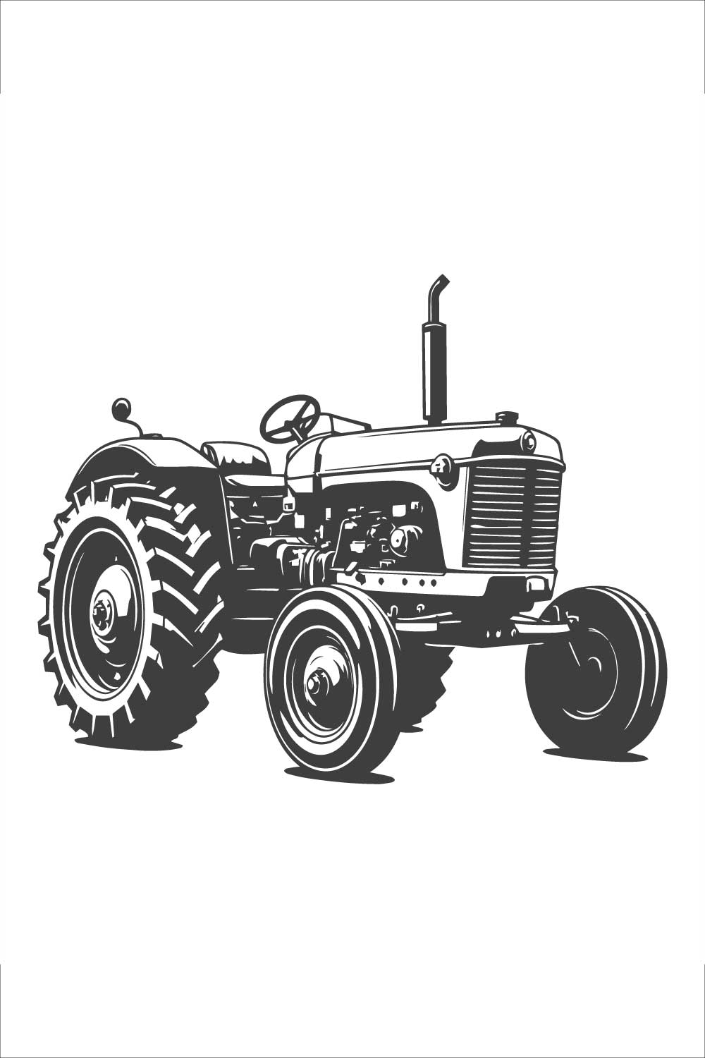 Vintage Tractor Design Illustration pinterest preview image.