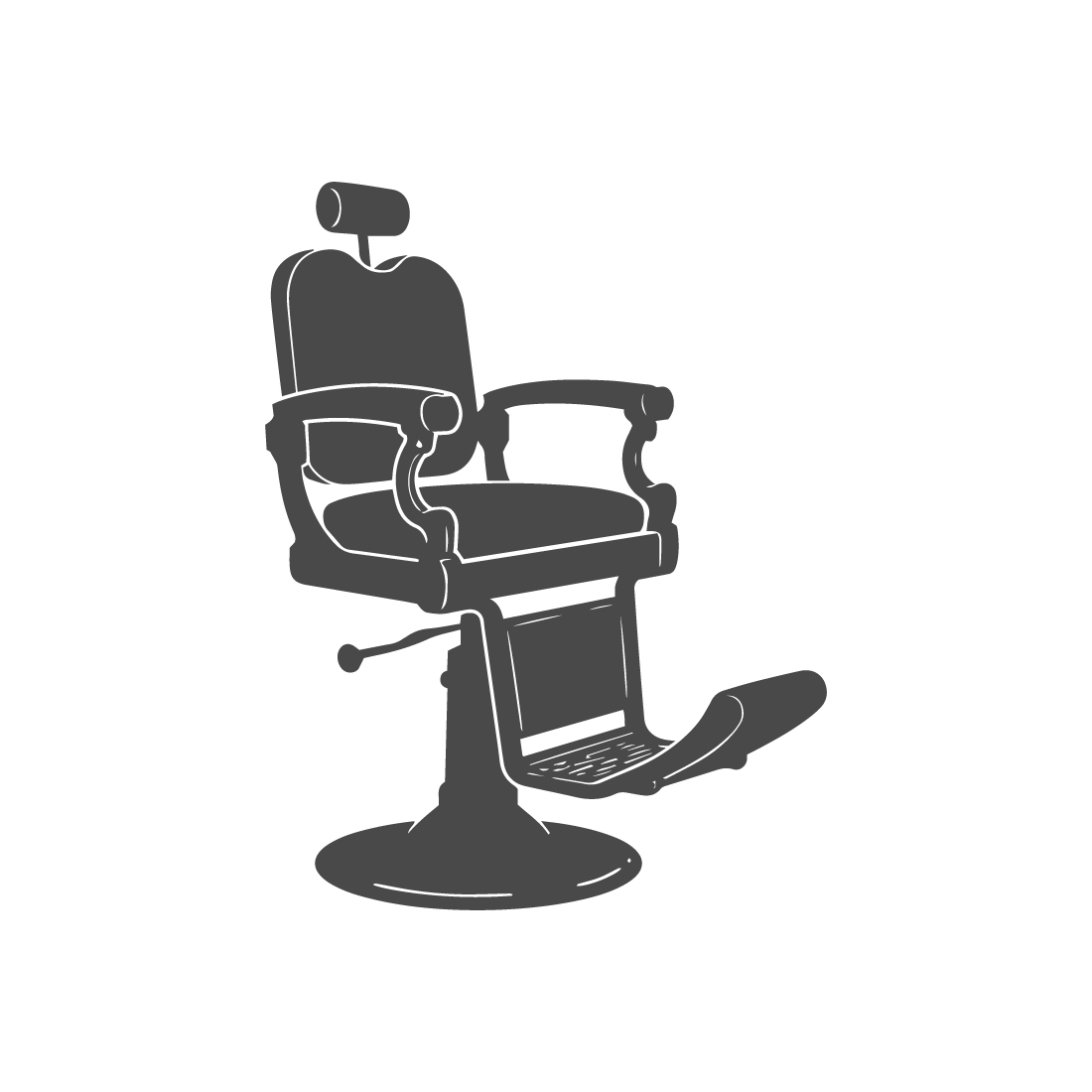 Vintage Barber Chair Design Illustration preview image.
