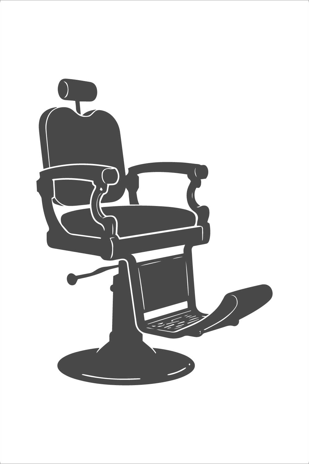 Vintage Barber Chair Design Illustration pinterest preview image.