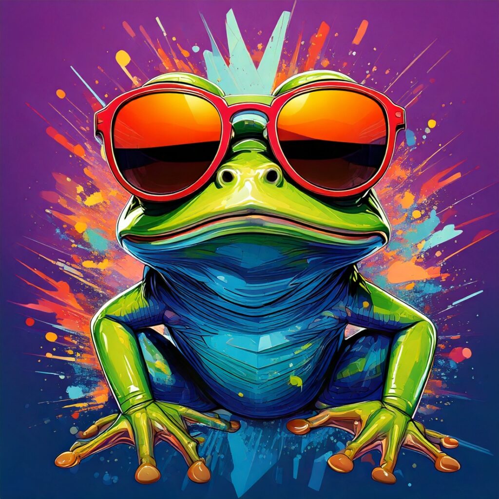 Cool Cartoon Frog with Sleek Sunglasses – Playful & Stylish Digital ...