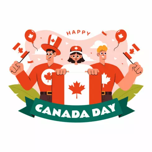9 Happy Canada Day Illustration cover image.