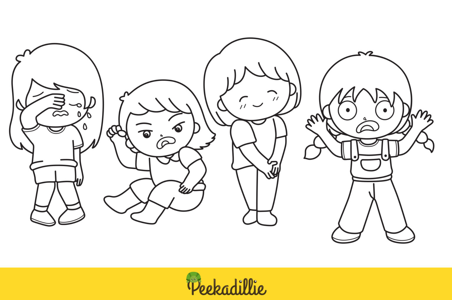 Cute Kids People Girl Boy Emotions Expressions Face Emotional Character ...