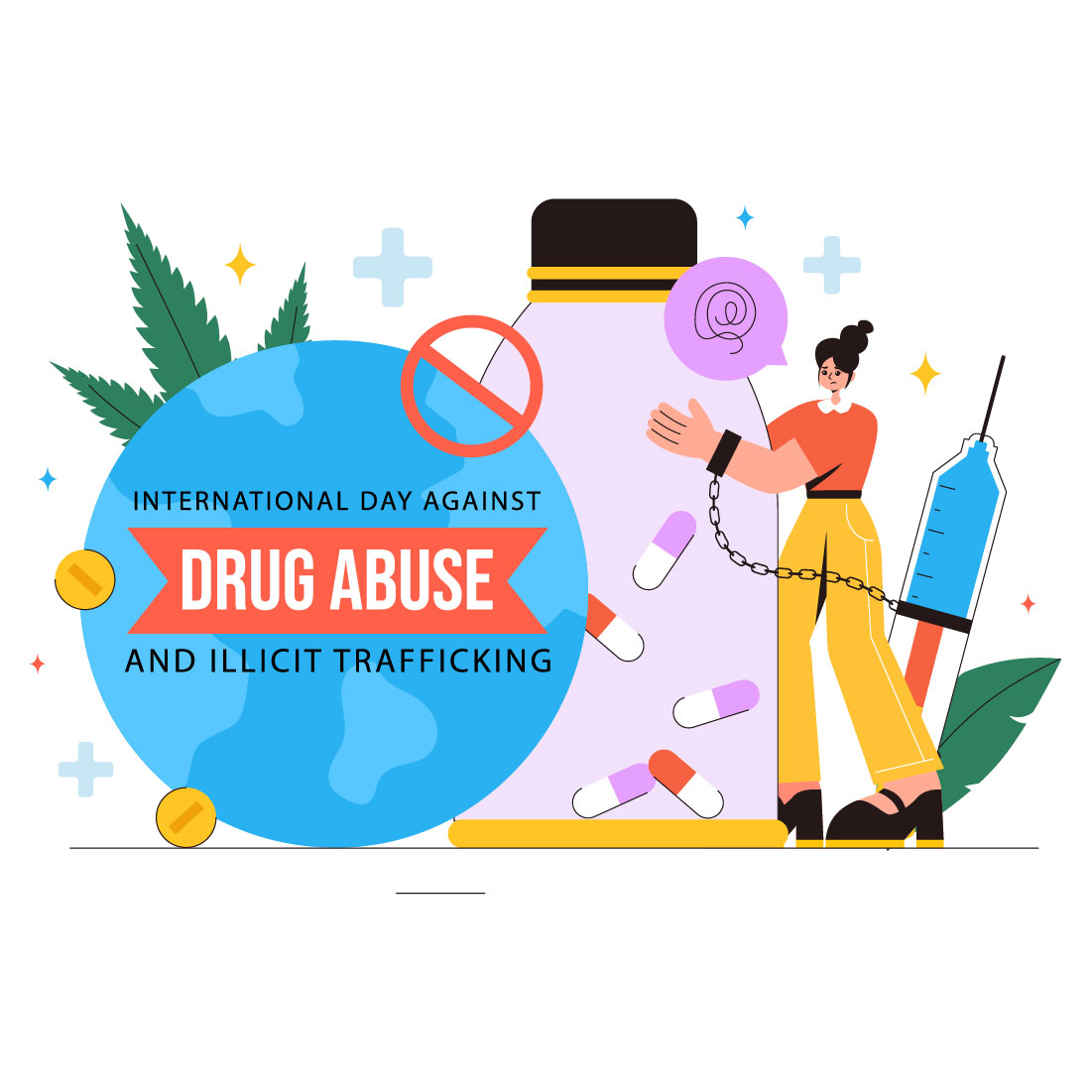 9 Drug Abuse and Illicit Trafficking illustration preview image.