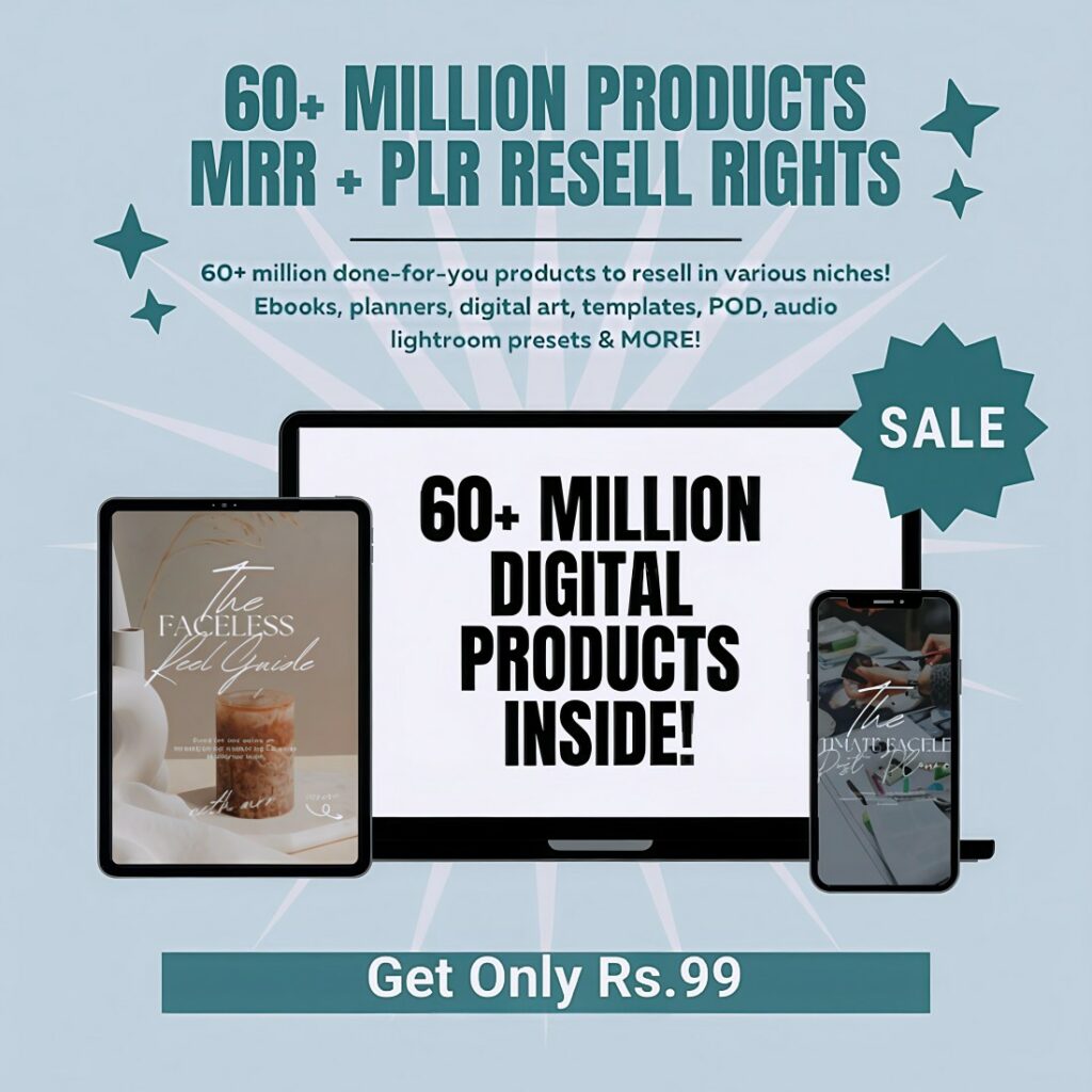 Resell Rights Included 60+ Million Resell Digital Products Bundle Ideal for Passive Income ...