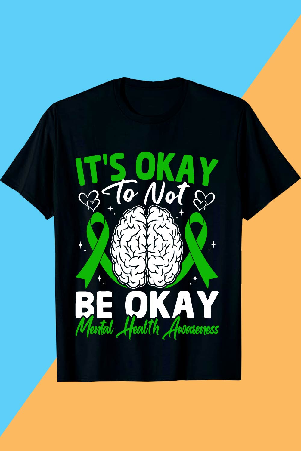IT'S OKAY To Not BE OKAY Mental Health Awareness pinterest preview image.