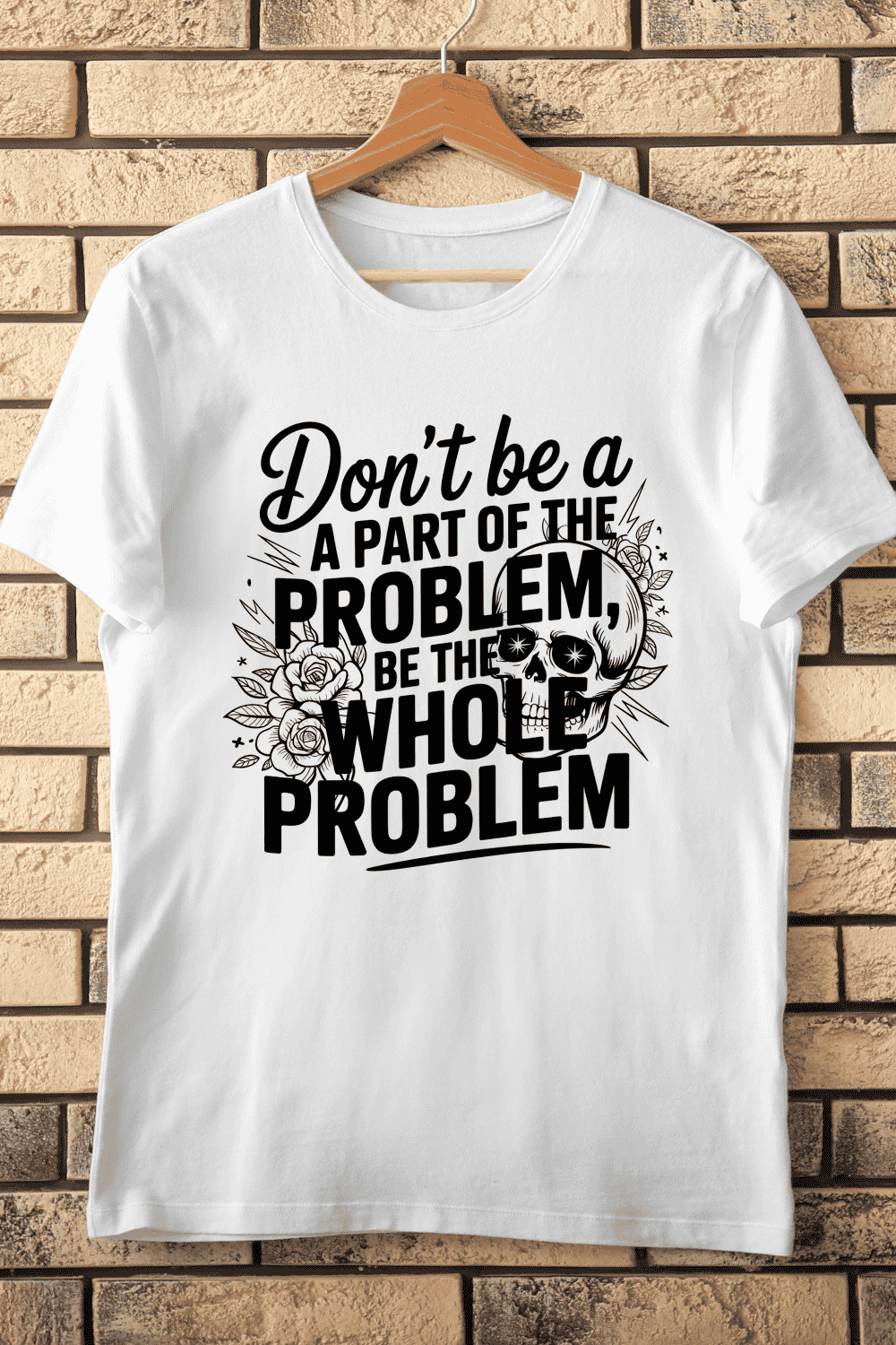 Funny Sarcastic Skull T-Shirt Design pinterest preview image.