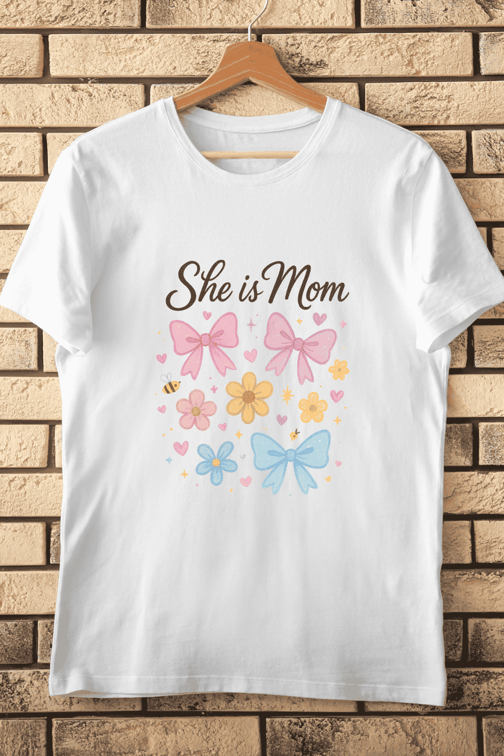 She is Mom T-Shirt Design pinterest preview image.