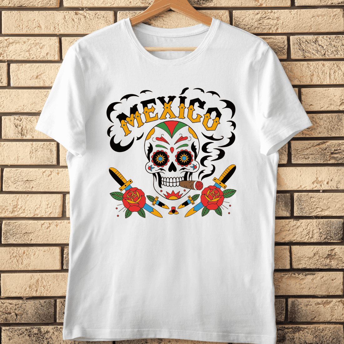 Day of the Dead Skull T-Shirt Design cover image.