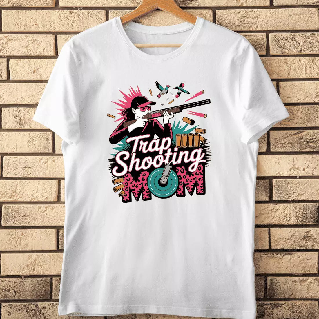 Trap Shooting Mom T-Shirt Design cover image.