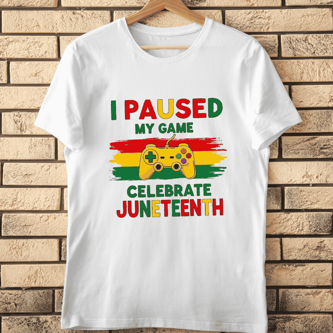 Juneteenth Gaming Celebration T-Shirt Design cover image.