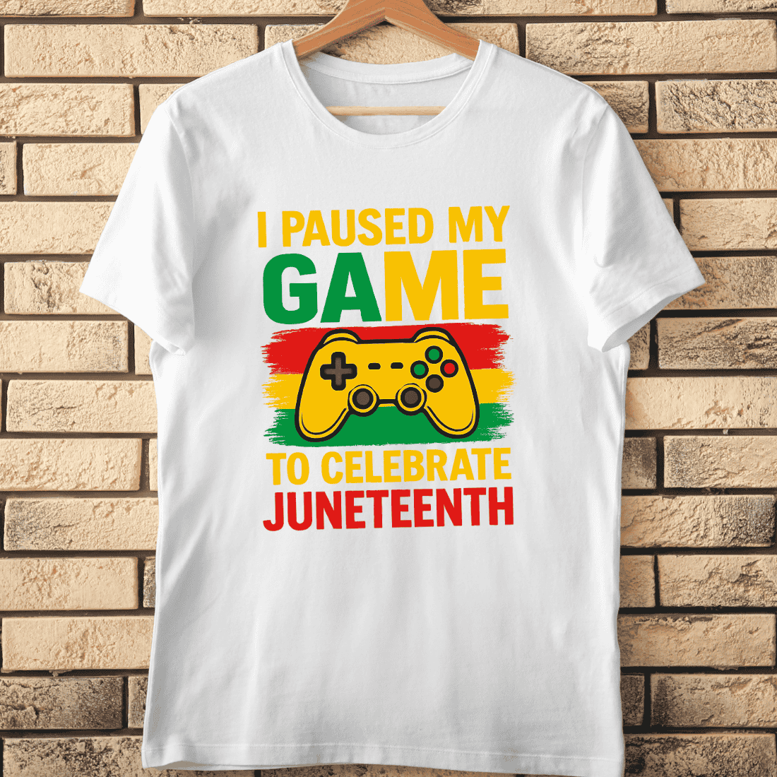 Paused Game for Juneteenth T-Shirt Design cover image.