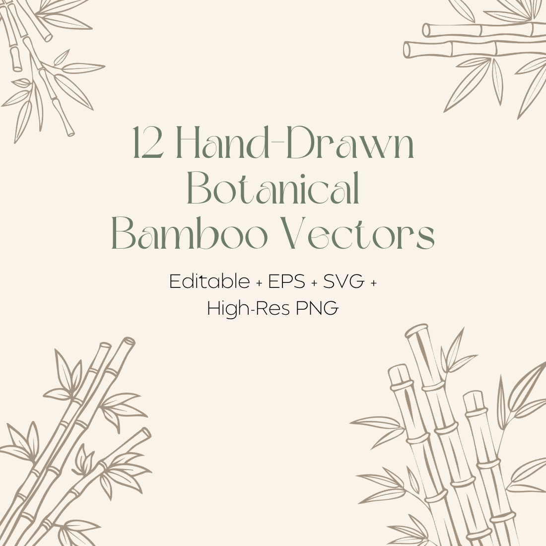 Minimal Botanical Bamboos Vector Pack cover image.