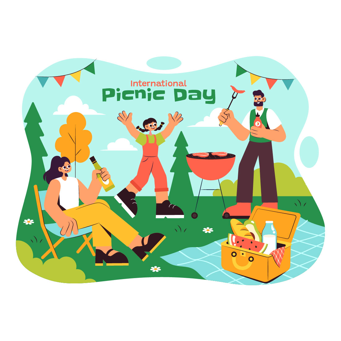 9 International Picnic Day Illustration preview image.