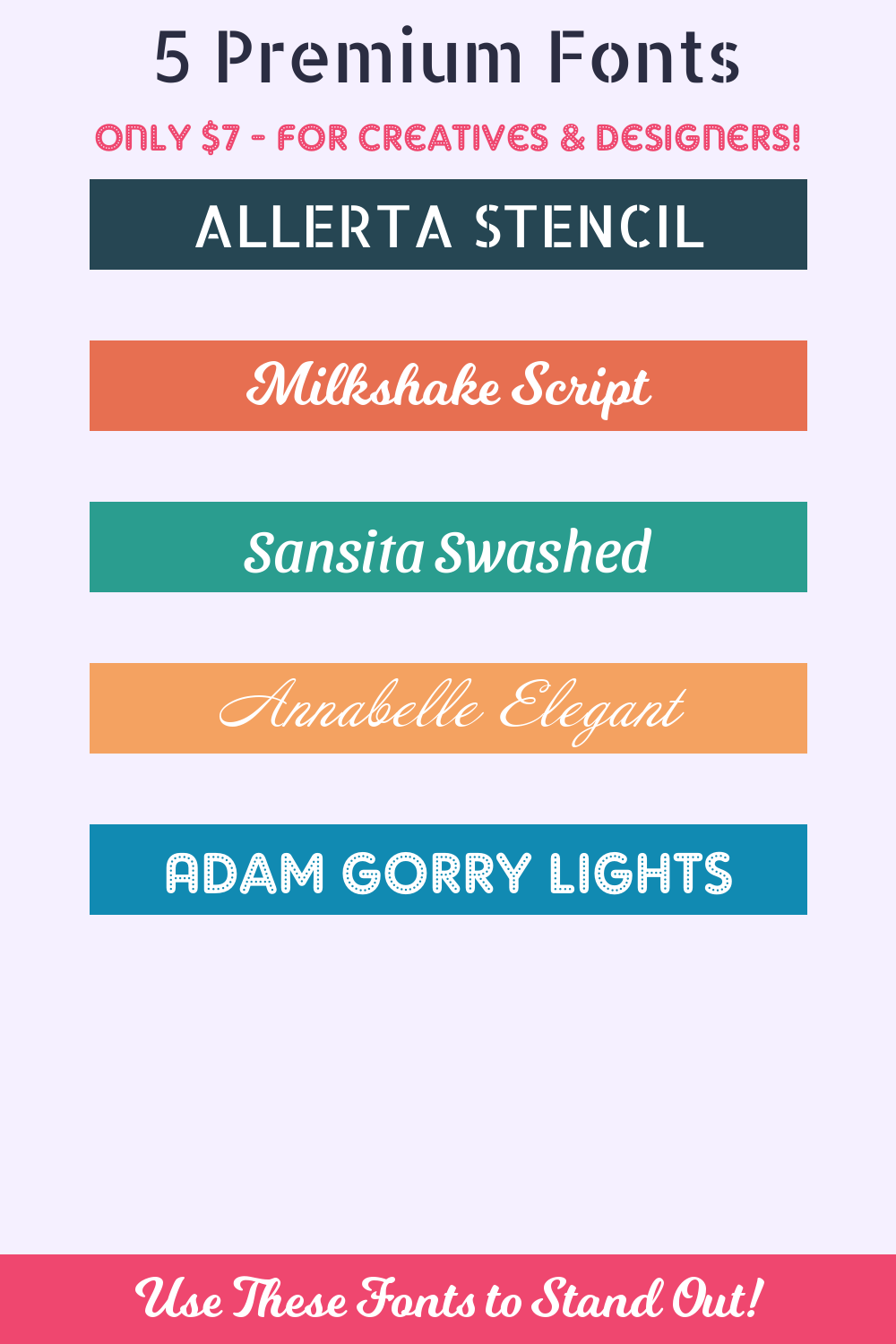 Crazy Fonts pinterest preview image.