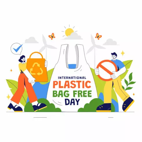 7 International Plastic Bag Free Day Illustration cover image.