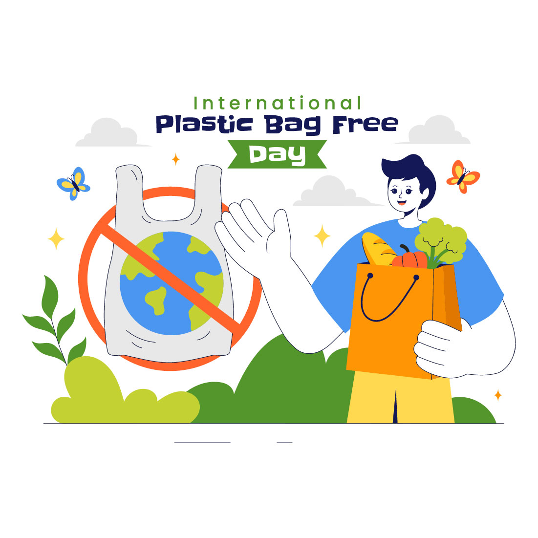 7 International Plastic Bag Free Day Illustration preview image.