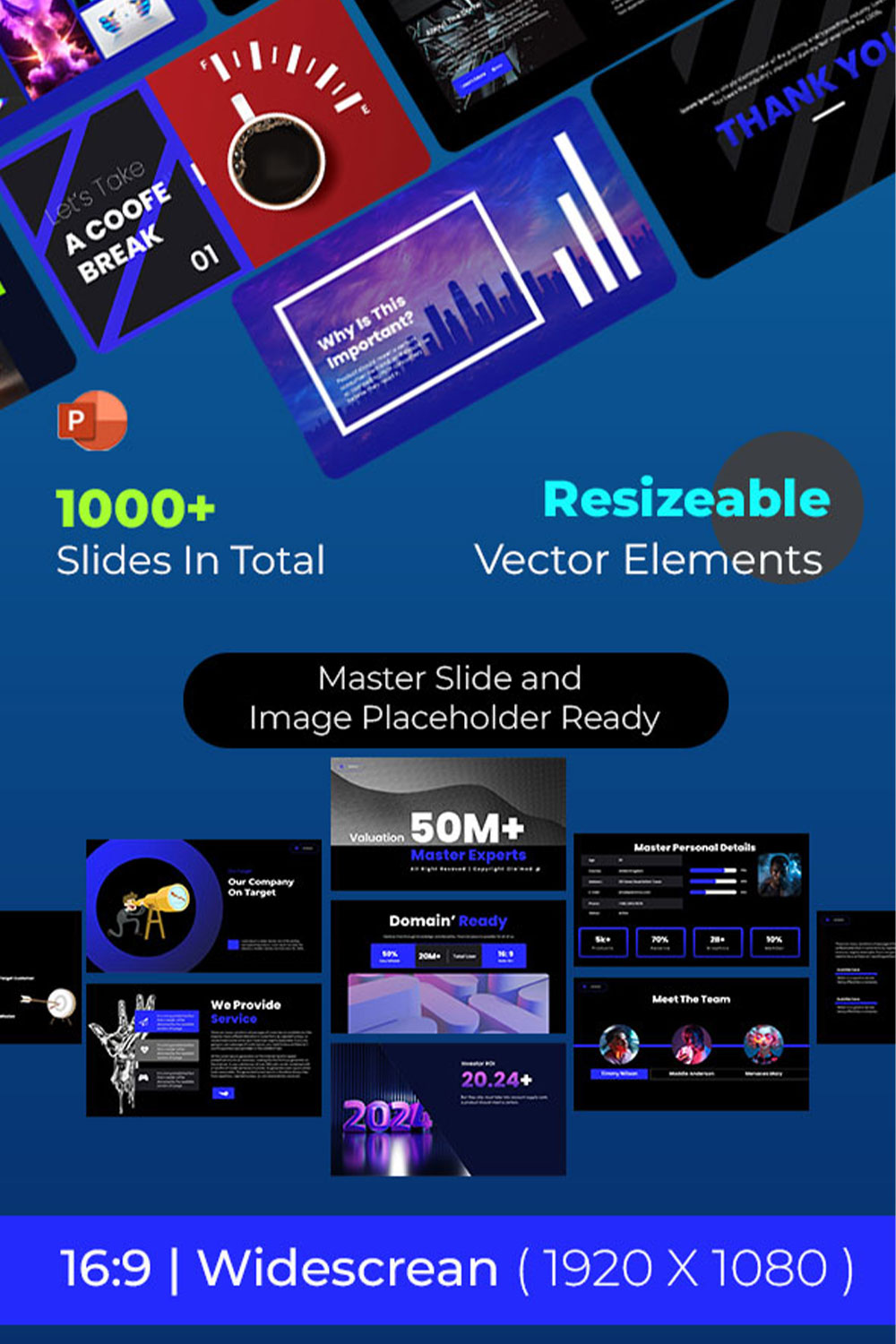 Domain Expansion Bundle Presentation Template pinterest preview image.
