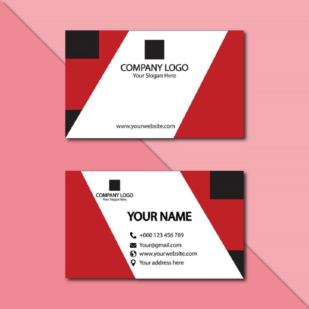 Sleek Red & Black Business Card Design, Modern Templates for ...