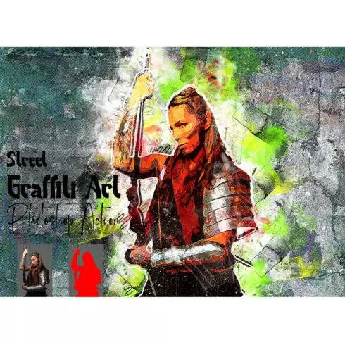Street Graffiti Art Photoshop Action cover image.