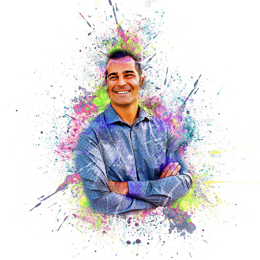 Real Paint Splatter Photoshop Action preview image.
