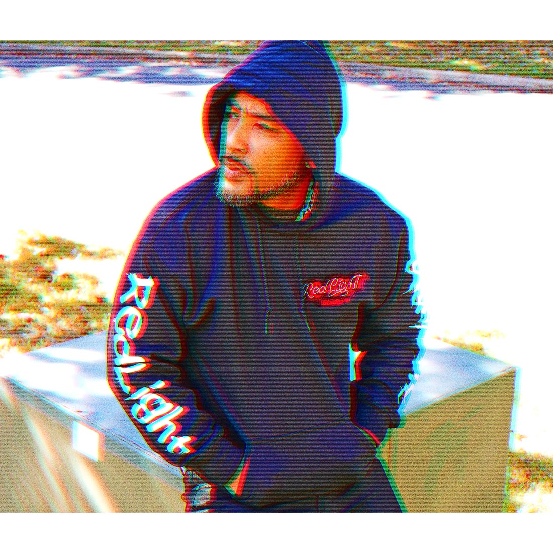Invisible Glitch Effect Photoshop Action preview image.