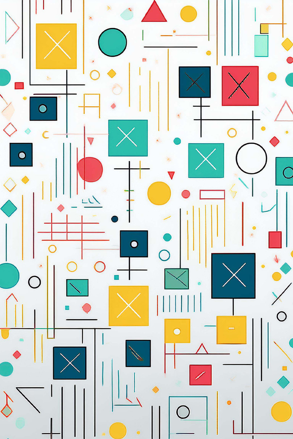Colorful Geometric Stitch Pattern – Minimalist Contemporary Design pinterest preview image.