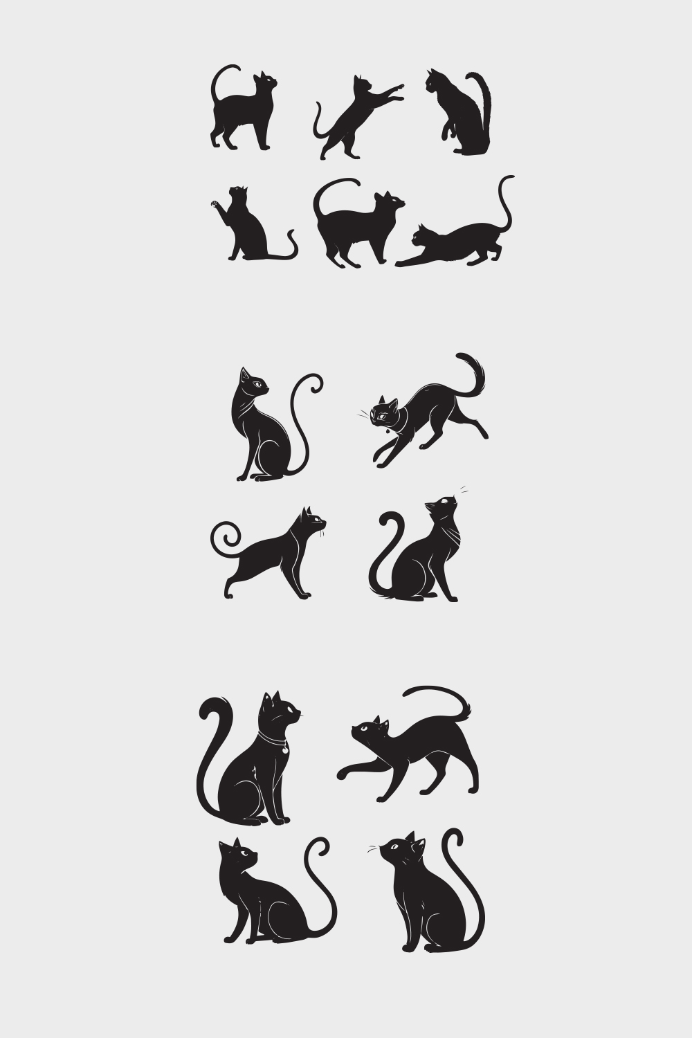 "Cat Vectors – Precision-Drawn Felines for Designers & Creators" pinterest preview image.