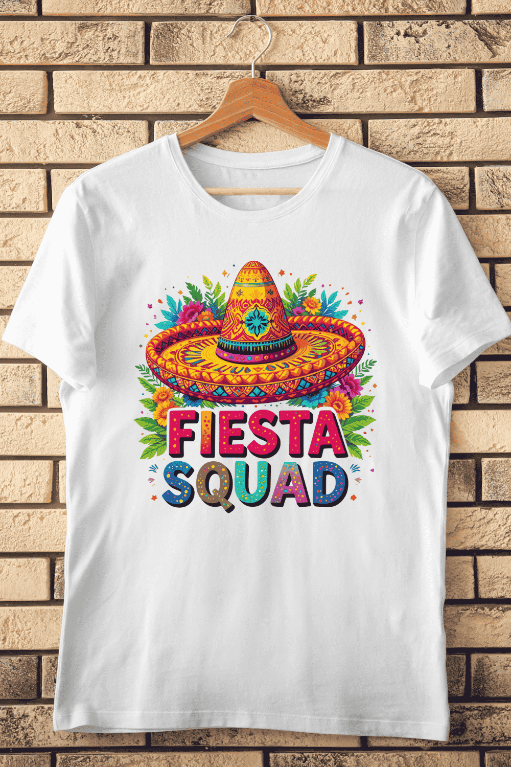 Cinco de Mayo Fiesta Squad T-Shirt Design pinterest preview image.