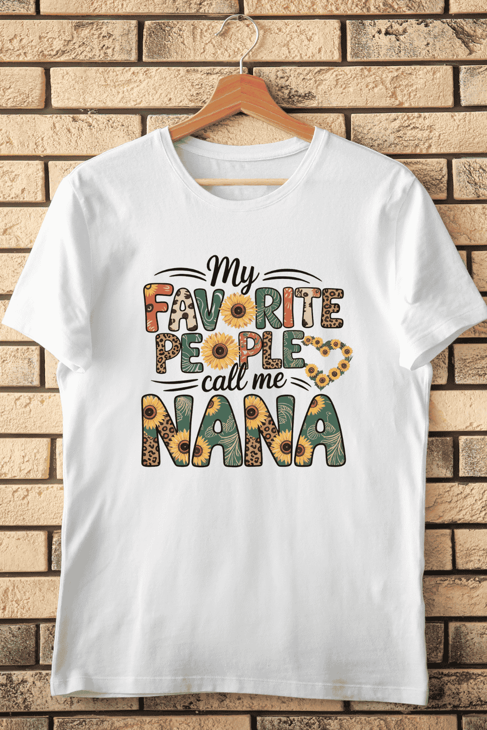 Colorful Nana Typography T-Shirt Design pinterest preview image.