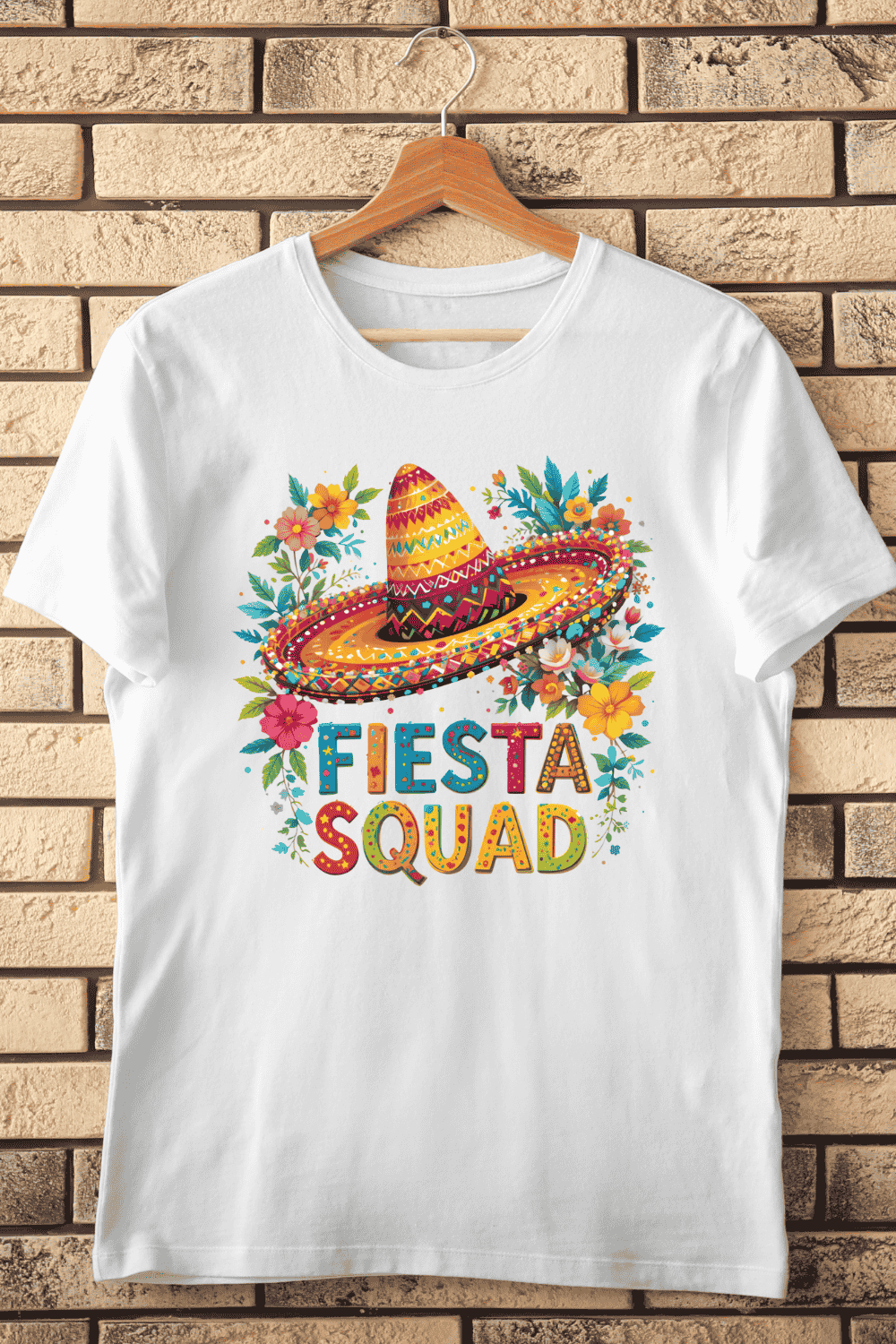 Mexican Party Sombrero T-Shirt Design pinterest preview image.