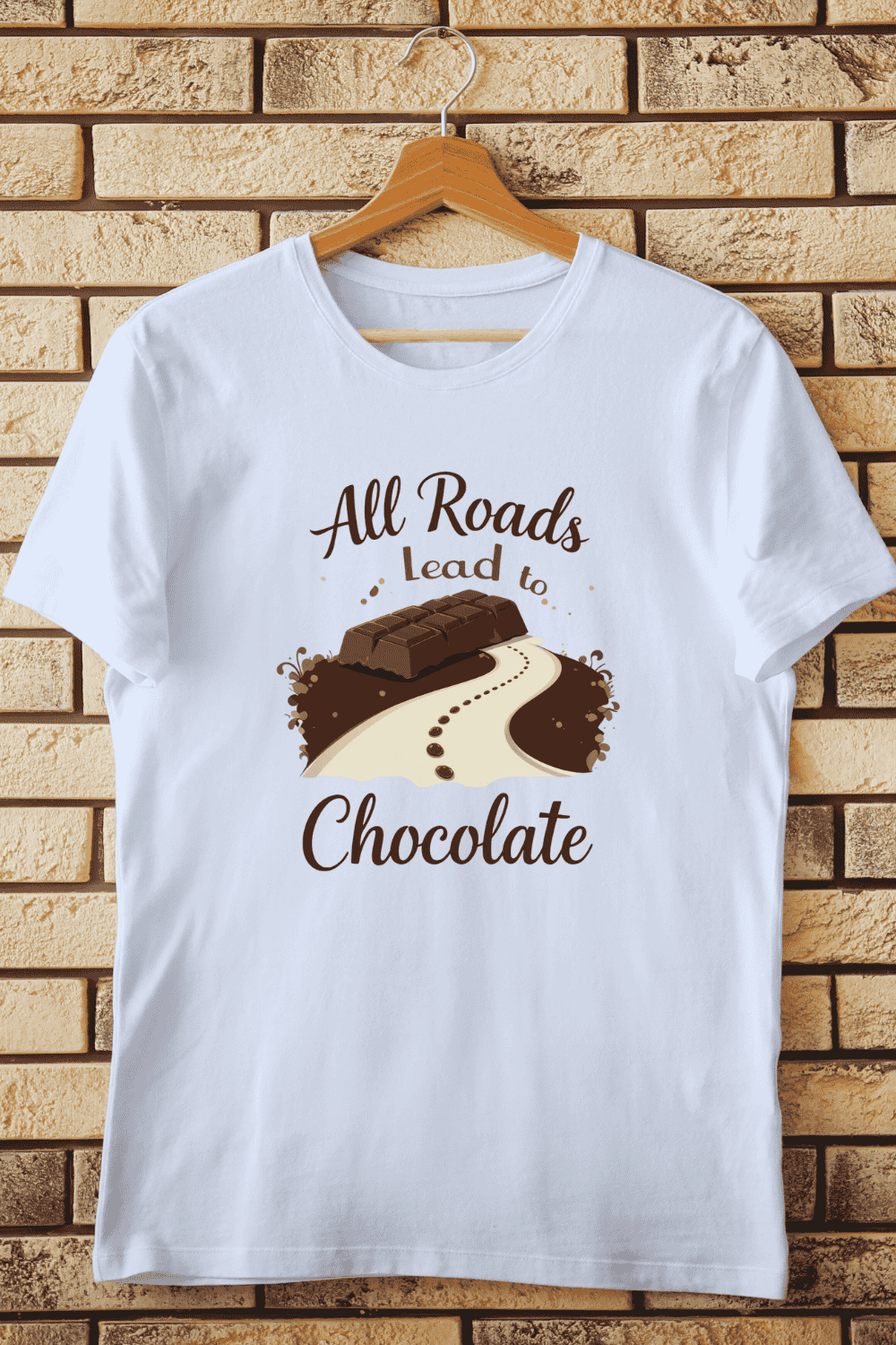Chocolate Bar Shaped Road T-Shirt Design pinterest preview image.