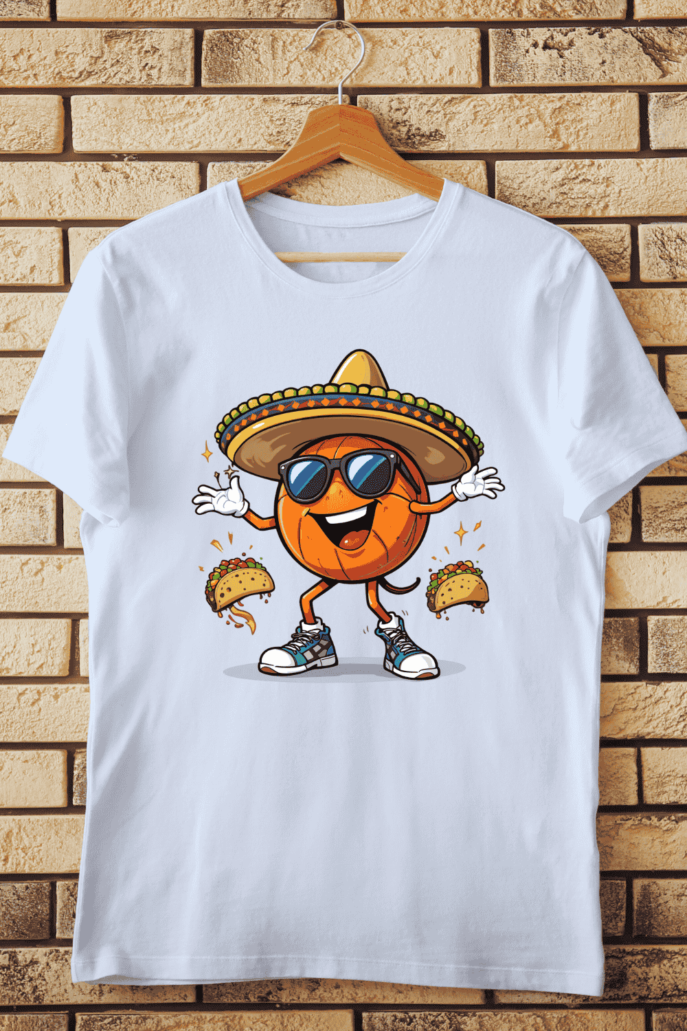 Playful Mexican Food Sports T-Shirt Design pinterest preview image.