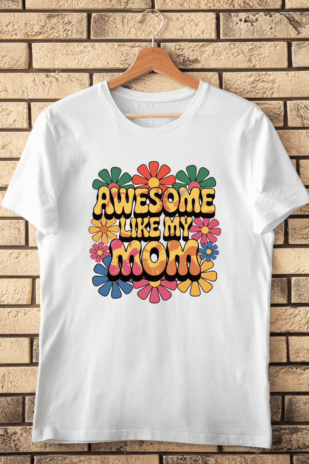 Cute Mom Love Floral T-Shirt Design pinterest preview image.