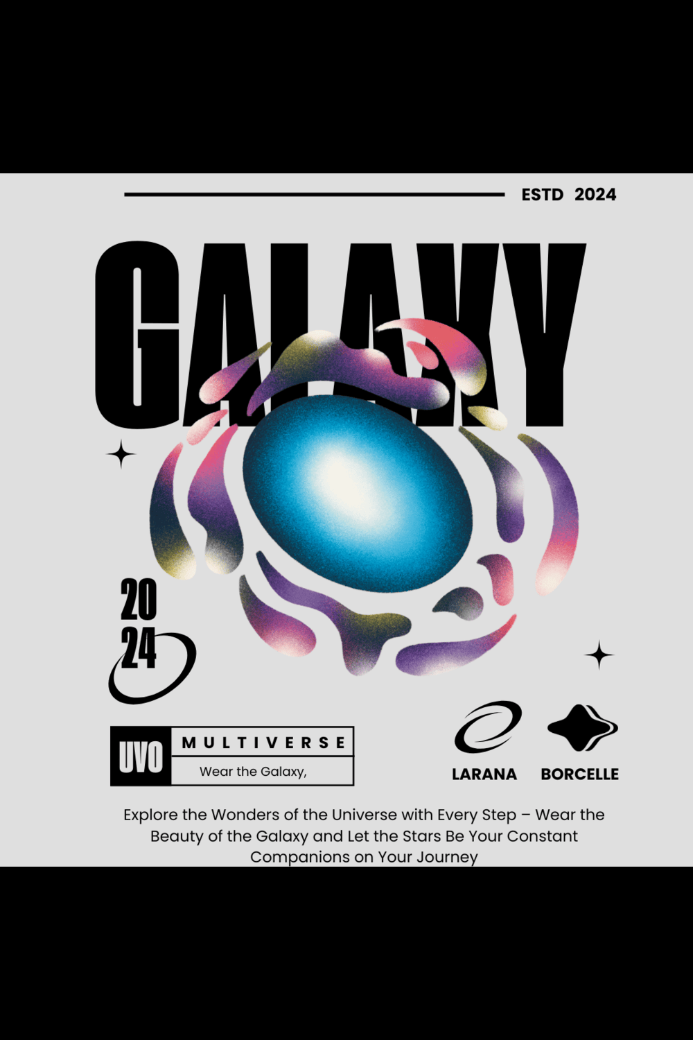 Galaxy tshirt design pinterest preview image.