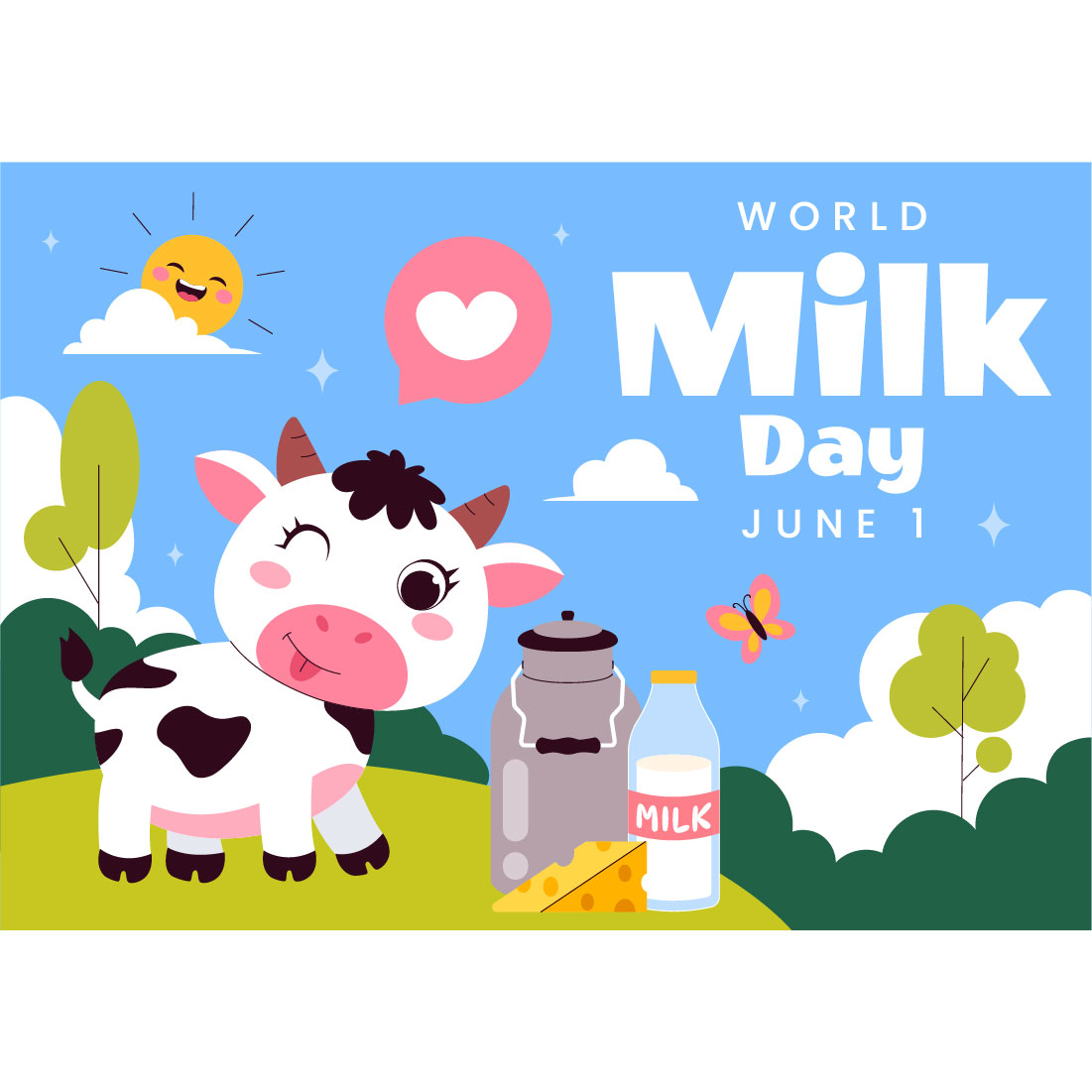 9 World Milk Day Illustration cover image.