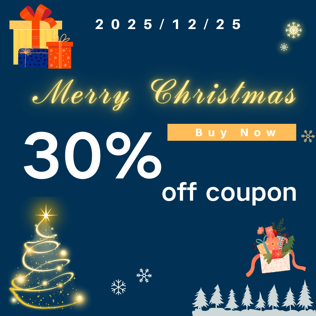 Christmas Modern Minimalist Banner / Social Media Ad Design Template cover image.